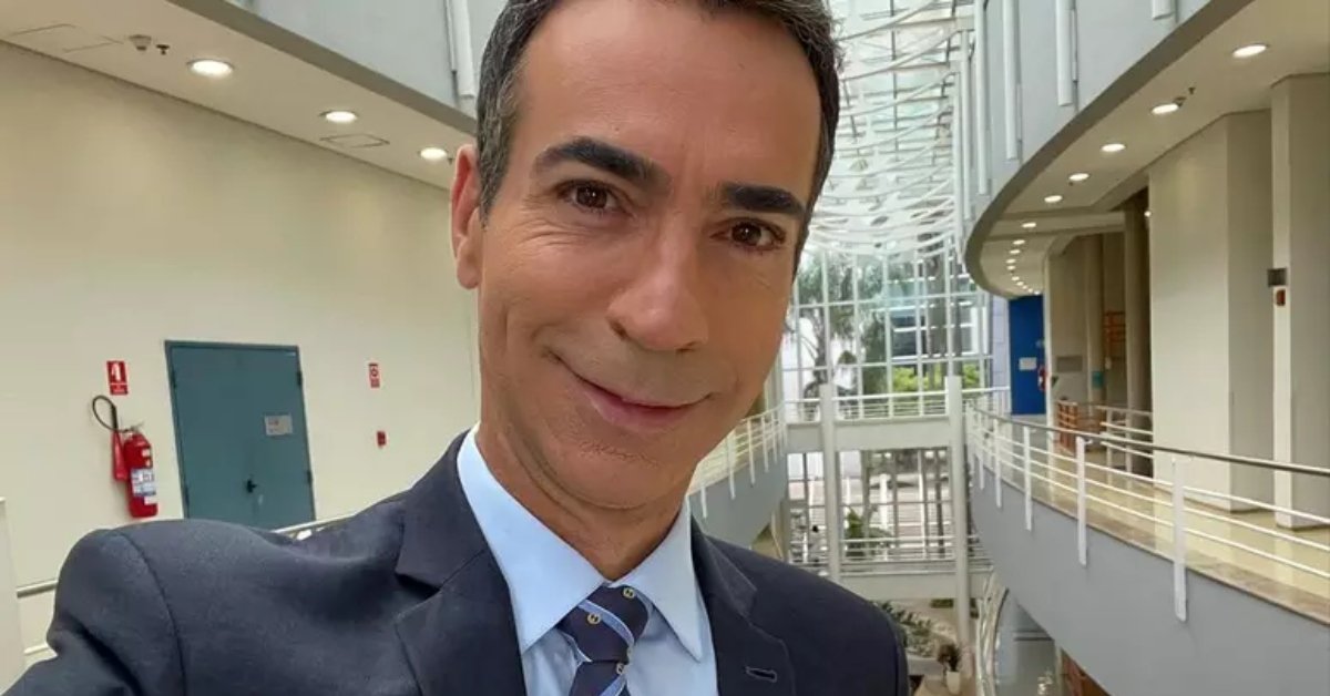 Cesar Tralli da show de humildade ao apresentar antigo fa