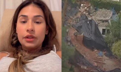 Chuva de granizo e desmoronamento de terra danificam residencia da