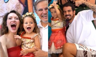 Edson Celulari e Karin Roepke comemoram aniversario da filha com
