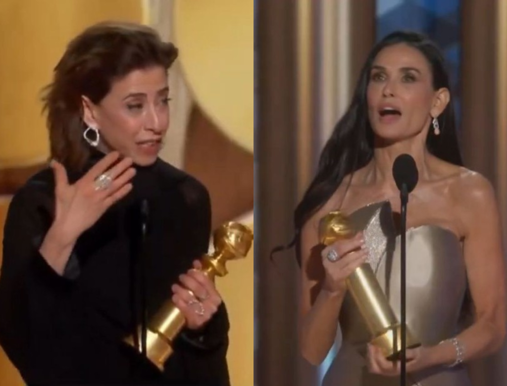 Fernanda Torres vence Demi Moore no Gold Derby Awards 37 Fernanda Torres E Demi Moore (foto Reprodução Redes Sociais)
