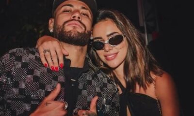 Novos tempos Neymar curte festao pos jogo e leva Biancardi junto