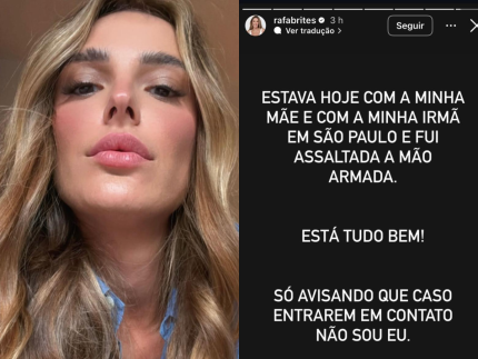 Rafa Brites e assaltada a mao armada em Sao Paulo