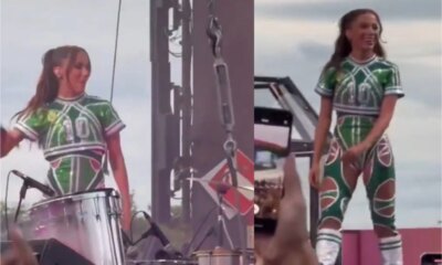 Video Anitta fica revoltada durante show joga microfone no chao