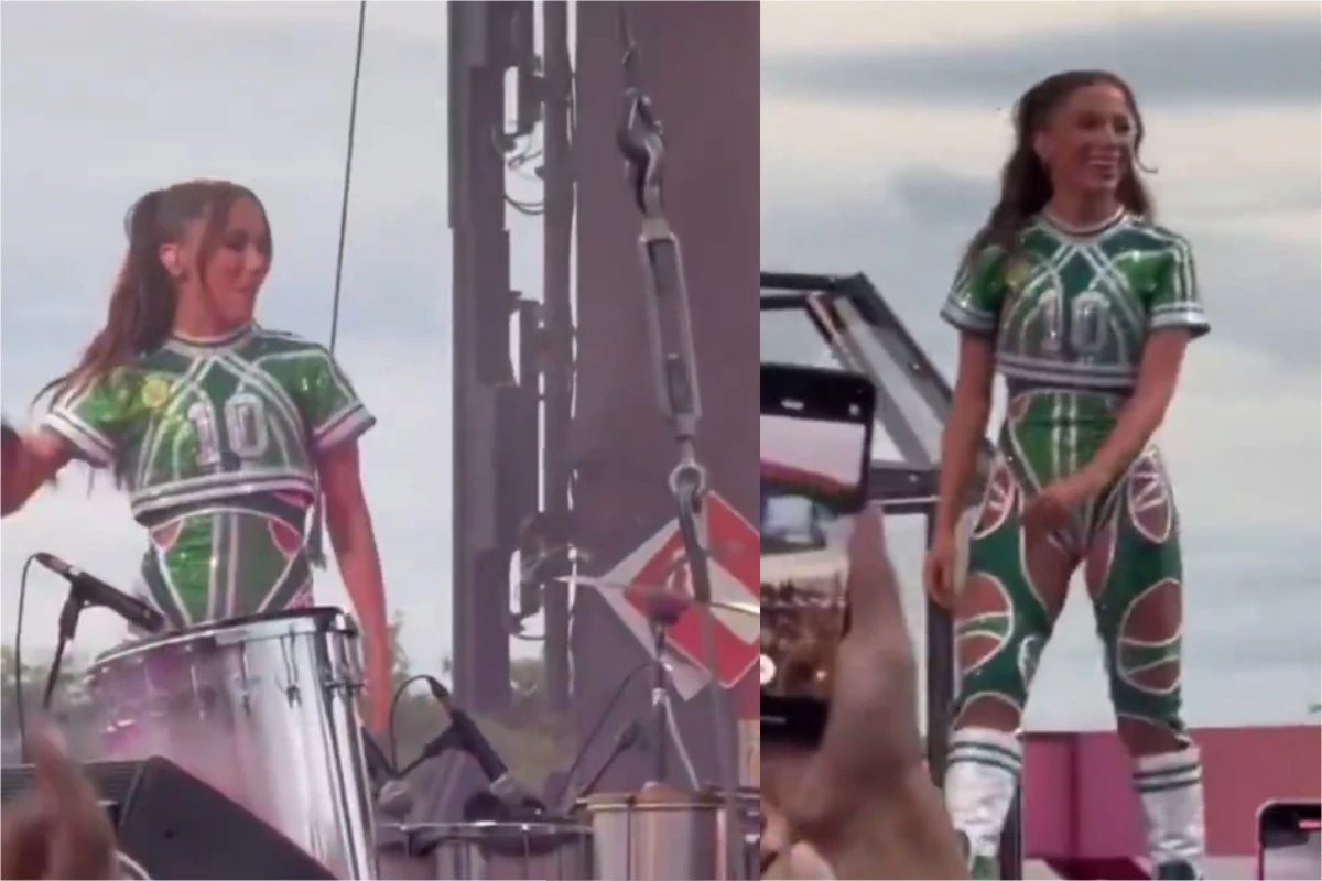 Video Anitta fica revoltada durante show joga microfone no chao