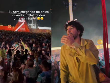 “Vocês são doidos”, diz Nattan após receber presente inusitado durante show 31 Voces sao doidos diz Nattan apos receber presente inusitado durante