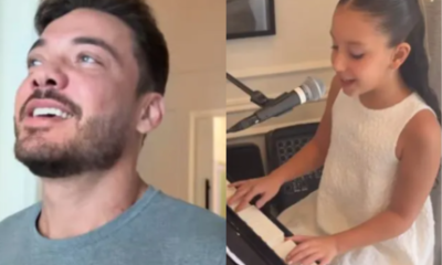 Wesley Safadao se derrete ao ver filha cantando e tocando