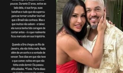 1742090255 Belo fala sobre dificuldades passadas de Gracyanne Barbosa e pede