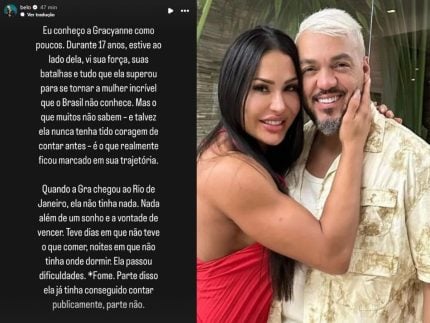 Belo fala sobre dificuldades passadas de Gracyanne Barbosa e pede respeito pela musa 31 1742090255 Belo fala sobre dificuldades passadas de Gracyanne Barbosa e pede