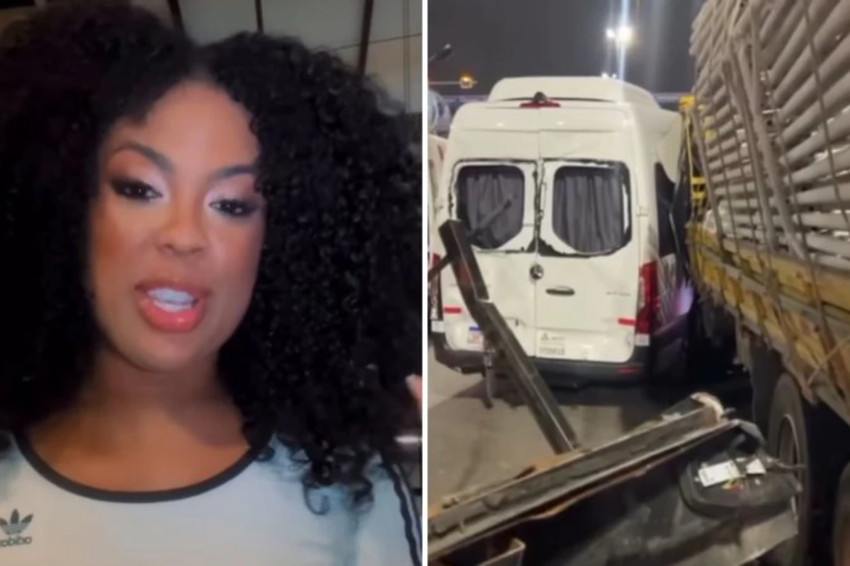 Acidente entre van da ex-BBB Marvvila e caminhão causa estragos: ‘ficou destruída’ 31 Acidente entre van da ex BBB Marvvila e caminhao causa estragos