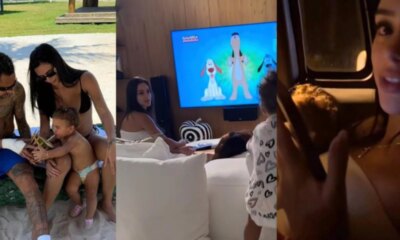 Apos rumores de traicao Neymar e Biancardi surgem juntos nas