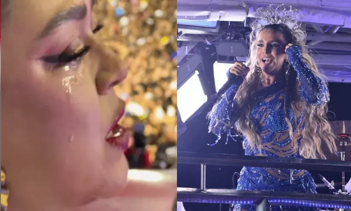 Carnaval Preta Gil nao segura a emocao e chora