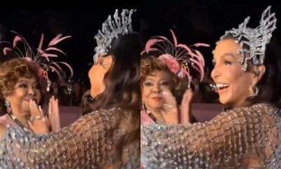 Encontro de rainhas Alcione pede aplausos para Ivete na Sapucai