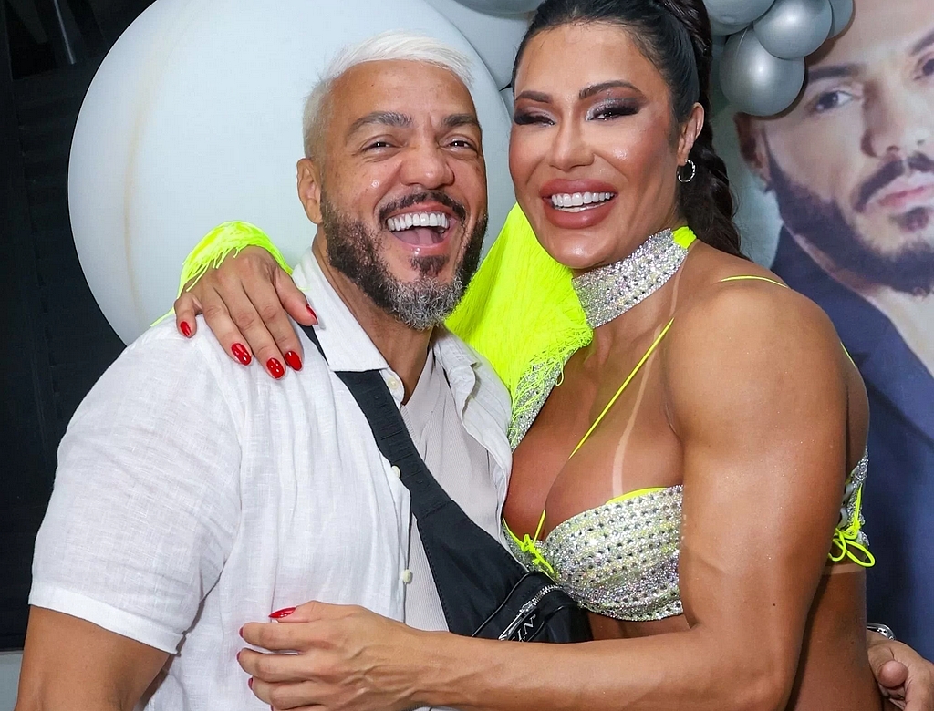 Gracyanne Barbosa e Belo se reencontram no palco do Domingão com Huck 37 Belo E Gracyanne Barbosa (foto Reprodução Redes Sociais)