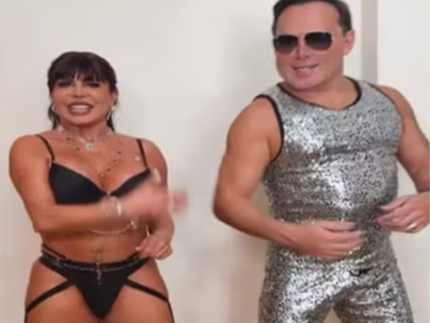 Gretchen danca com o marido ao som de Leo Santana