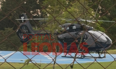 Helicoptero de Neymar chega a festinha com mulheres assessoria diz