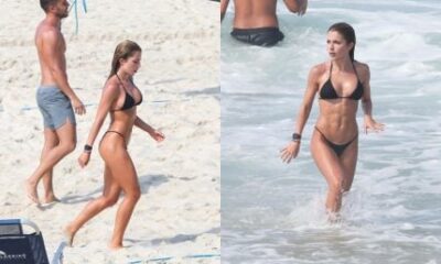 Jade Picon e Andre Lamoglia curtem a manha na praia
