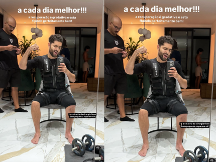 Pedro Sampaio mostra recuperação após cirurgia no joelho: “Cada dia melhor” 31 Pedro Sampaio mostra recuperacao apos cirurgia no joelho Cada dia