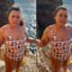 Preta Gil da seu primeiro mergulho no mar apos periodo