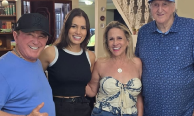 Sergio Reis e a mulher recebem visita de Amado Batista