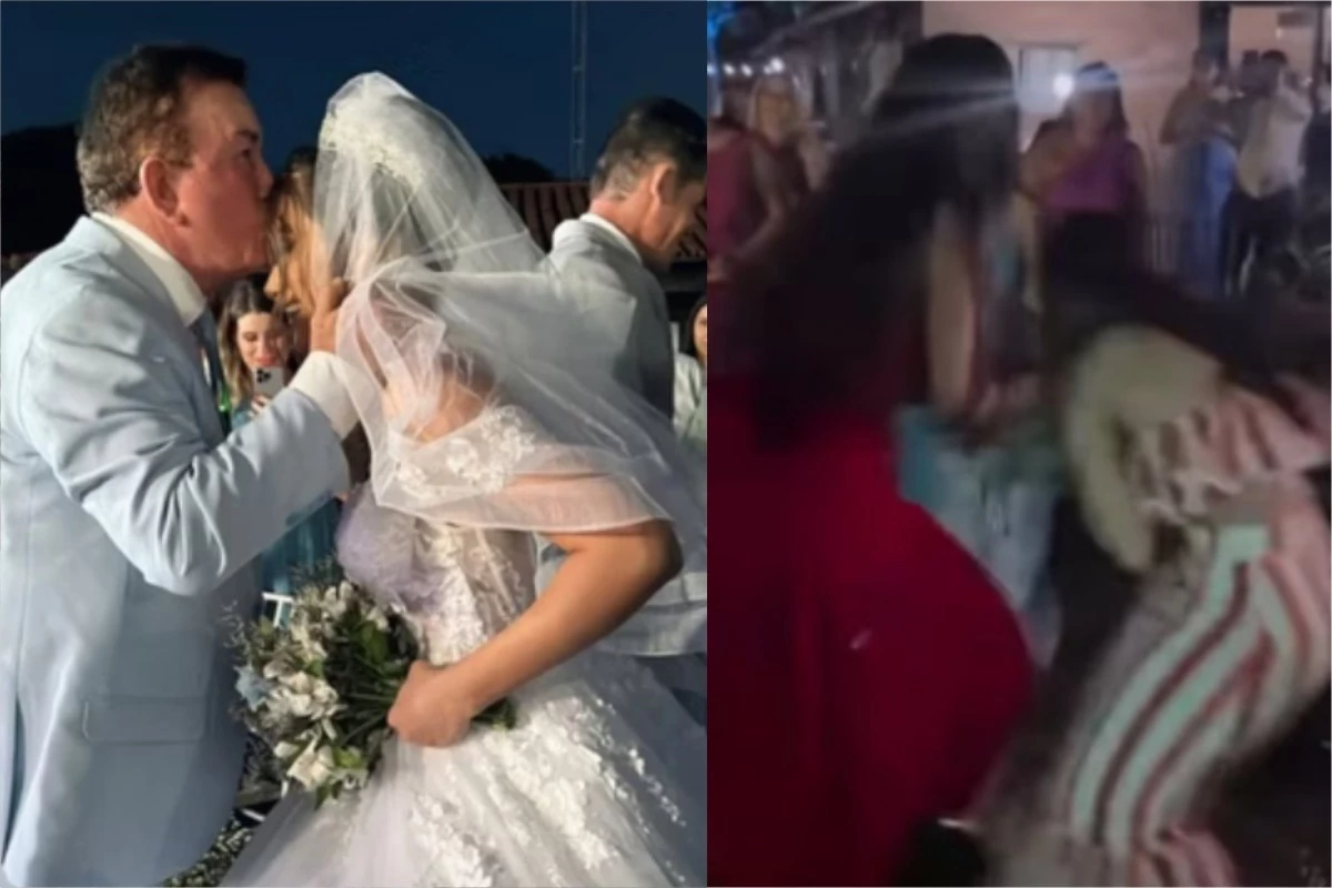 Essa foi a atitude da noiva de Amado Batista ao ver confusão em sua festa de casamento 31 Video duas mulheres brigam no casamento de Amado Batista e
