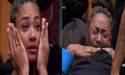 chorando muito Aline nao acredita em eliminacao e e amparada