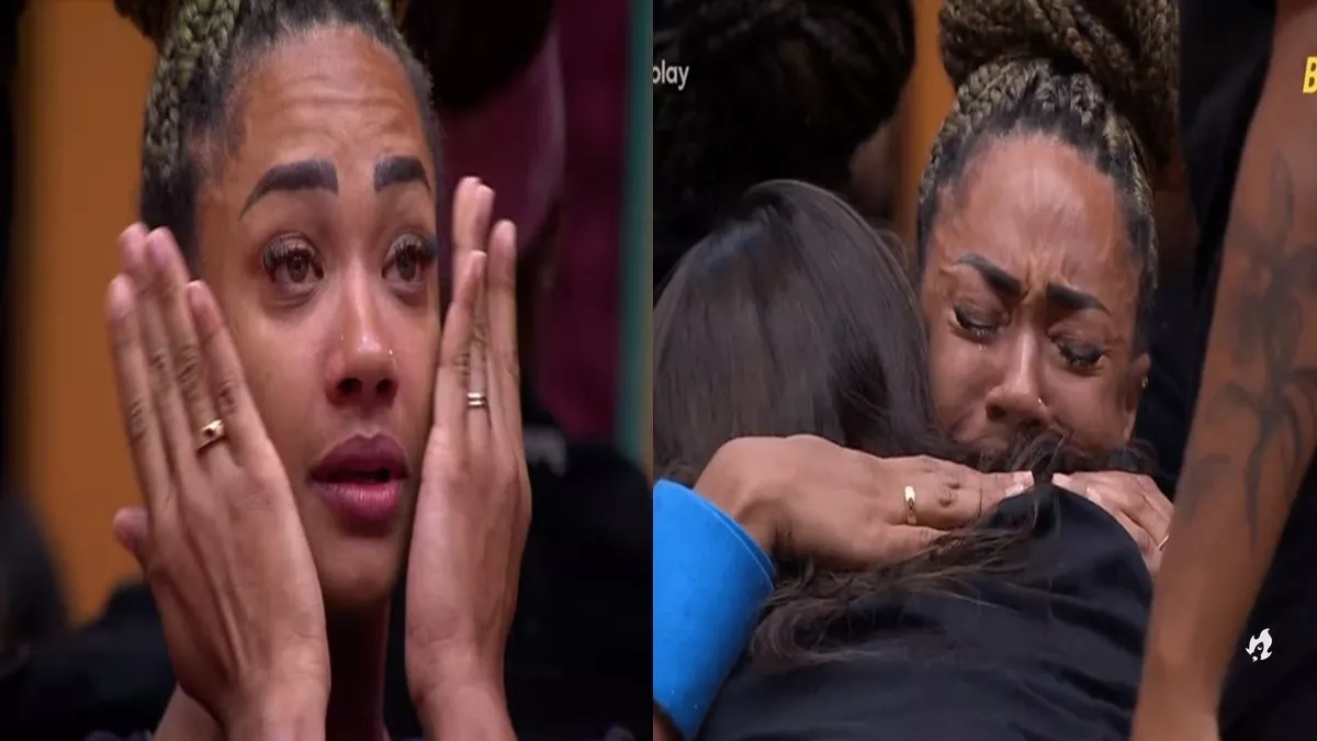chorando muito Aline nao acredita em eliminacao e e amparada