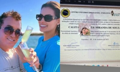 Calita Franciele celebra formatura em Biologia apos casamento com Amado