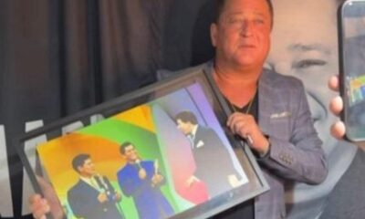 Leonardo e surpreendido com presente e homenagem da Familia Abravanel