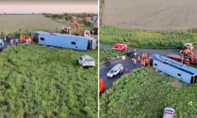 Onibus tomba com 50 passageiros e deixa dez mortos