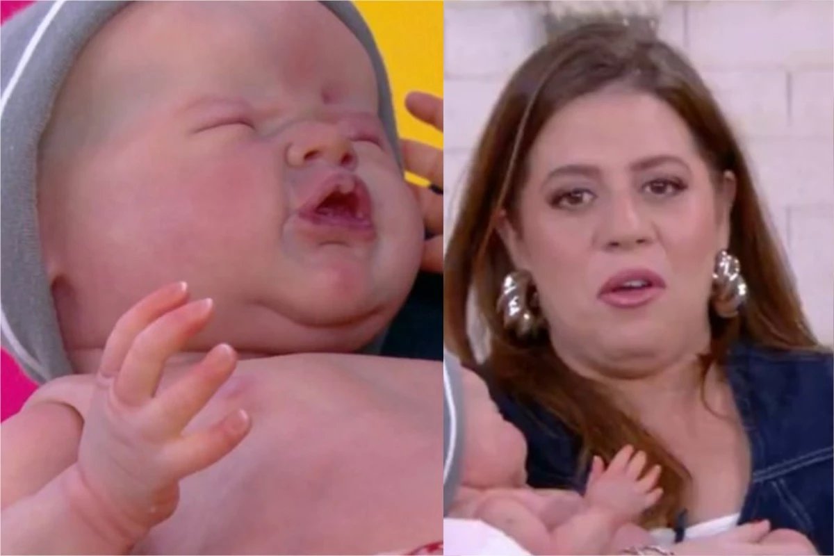 ‘E pesado declara Tati Machado ao carregar bebe reborn e