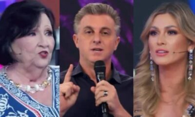 Dona Dea Lucia vai as lagrimas no palco do Domingao