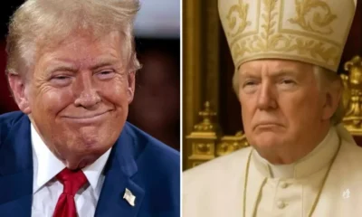 Donald Trump compartilha foto vestido de papa e gera