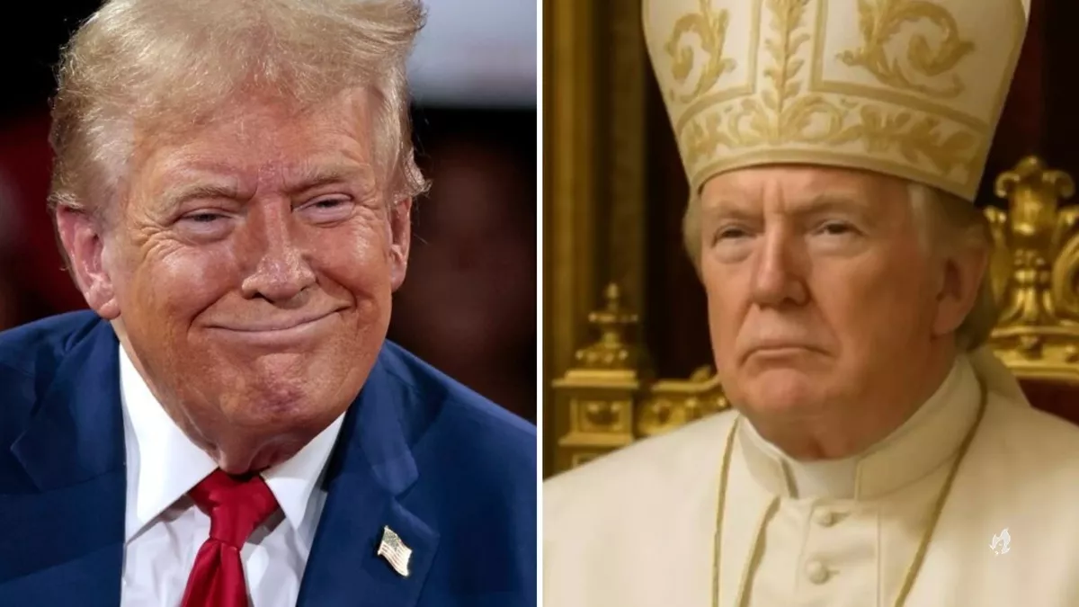 Donald Trump compartilha foto vestido de papa e gera