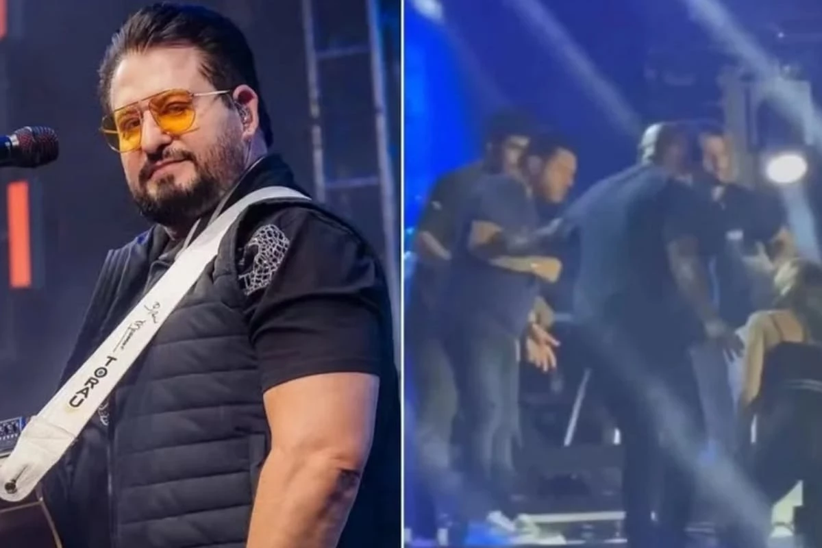 Marrone cai do palco, bate a cabeça e Bruno encerra show às pressas: ‘ele está…’ 31 Estado de saude de Marrone e divulgado cantor caiu do