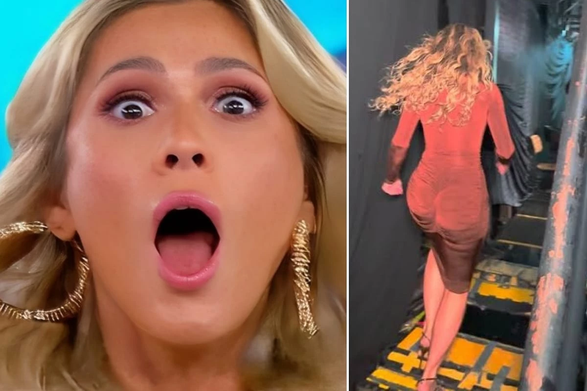 Lívia Andrade é pega de surpresa durante o Domingão e sai correndo desesperada 31 Livia Andrade e pega de surpresa durante o Domingao e