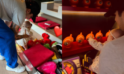 Luan Santana leva a filha para o estudio pela 1a