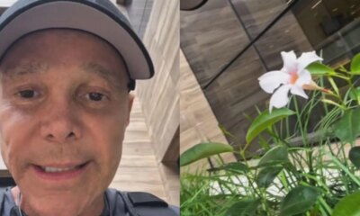 Netinho compartilha gesto simbolico de esperanca com planta que cultivou