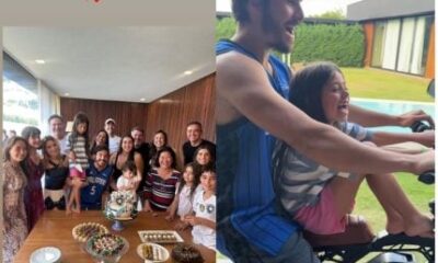 Nicolas Prattes ganha festa intimista e carinho especial de Zoe