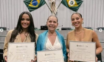 Renata e Eva do BBB25 sao homenageadas na Assembleia Legislativa