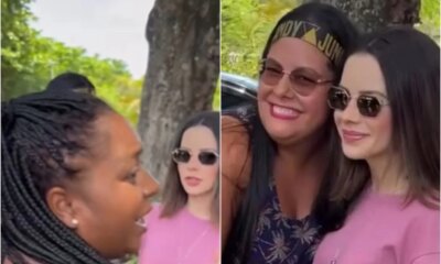 Sandy nao autografa CD de fa e video mostra momento