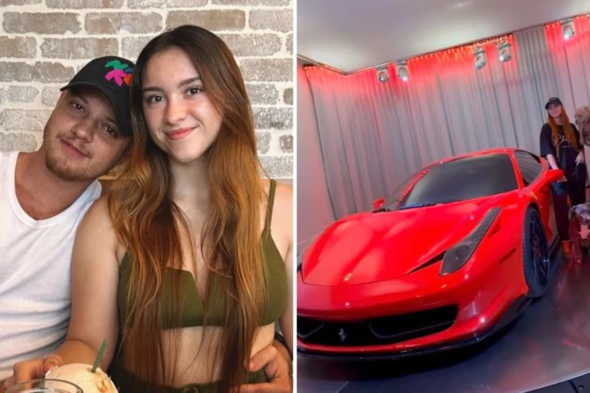 Ex-pedreiro, marido da filha de Gugu exibe carrões de alto valor na garagem 31 Sofia Liberato filha de Gugu e o namorado compram Ferrari