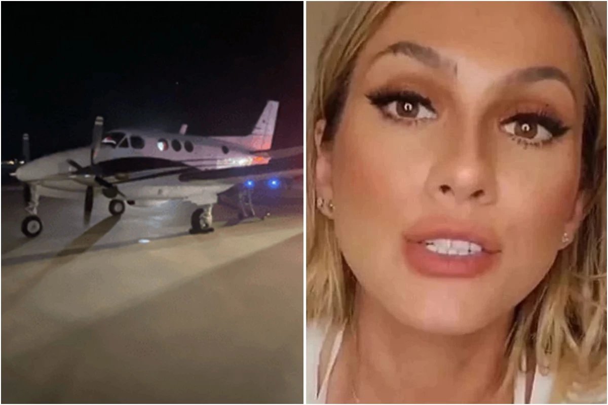 Susto no ar Livia Andrade estava com mais seis pessoas