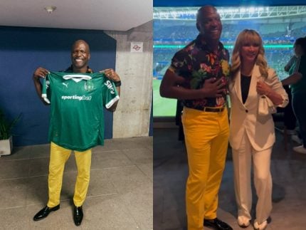Terry Crews de As Branquelas assiste a jogo do Palmeiras