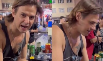 Video mostra ex ator da Globo trabalhando como ambulante em Copacabana