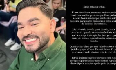 Yudi Tamashiro pede oracoes e fala sobre mudancas importantes na
