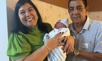 Zeca Pagodinho comemora nascimento do setimo neto Benicio