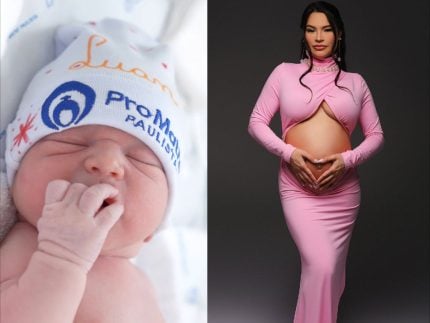 Apos o parto Raissa Barbosa revela o rosto do filho