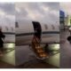 Apos voo Ivete Sangalo aterrissa de roupao e descalca Feliz