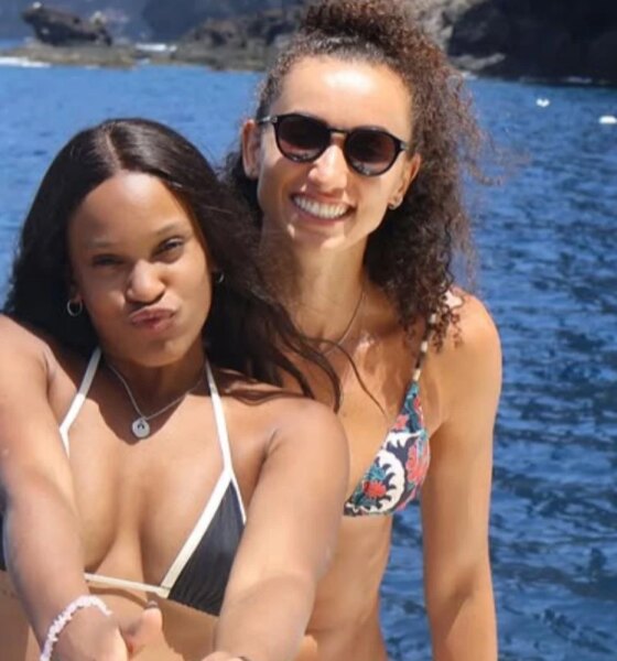 Atletas Rebeca Andrade e Gabi Guimaraes sao clicadas juntas em