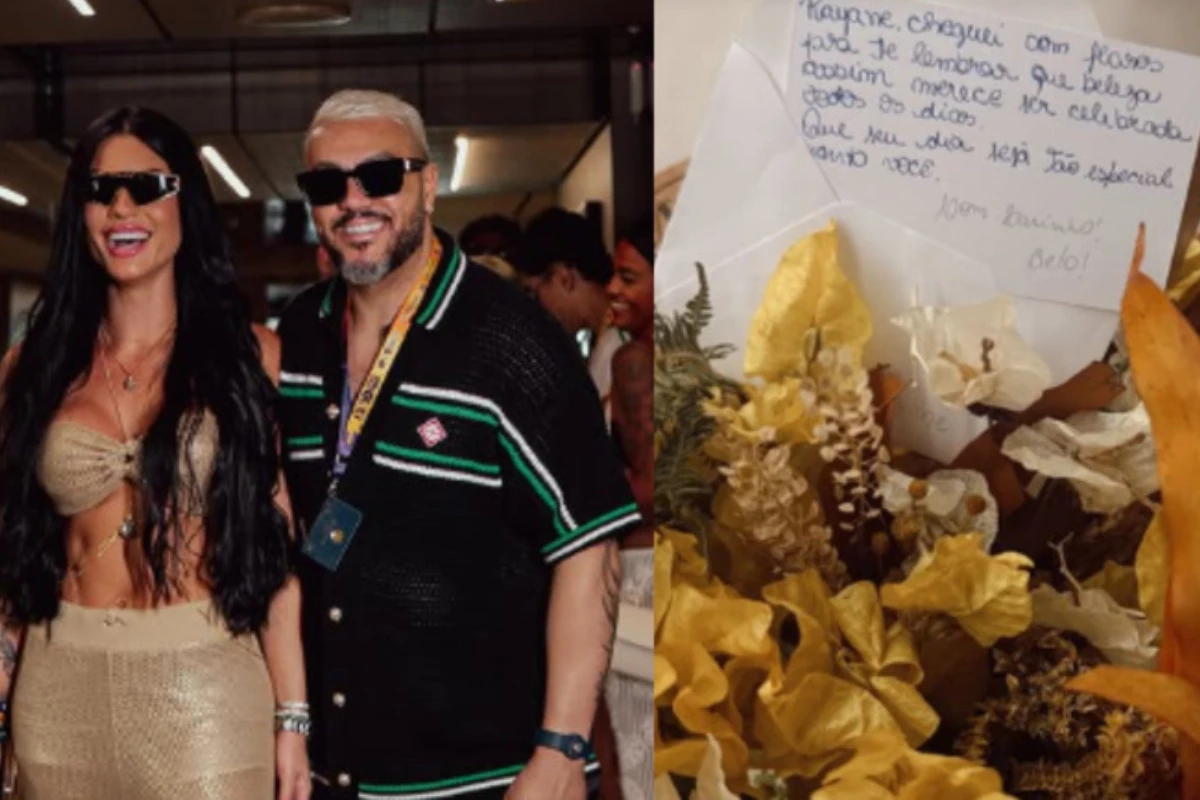 Belo presenteia nova namorada Rayane com gesto romântico à distância: ‘merece ser celebrada’ 31 Belo presenteia nova namorada Rayane com gesto romantico a distancia